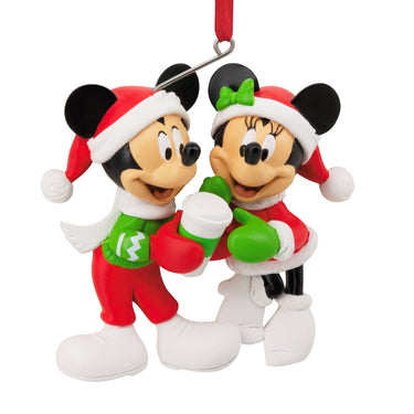 Collectable Disney Ornament Festive Mickey & Minnie Mouse - Planet Toys